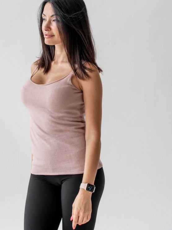 Женская майка - Машинная вязка - Пудра 1