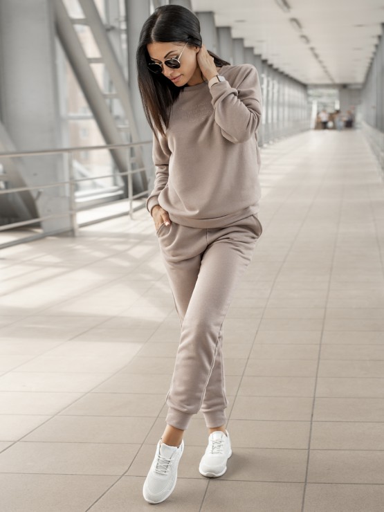 Костюм вільного крою - Тринитка - «Дженіфер» -  кава 3