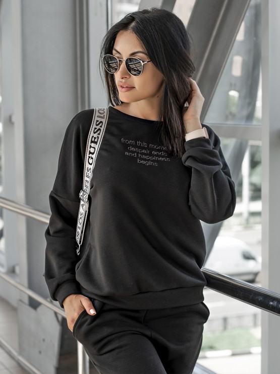 Костюм вільного крою - Тринитка - «Дженіфер» - чорний 1