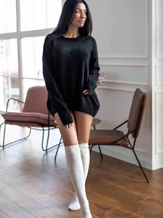 Женский свитер из ангоры -  «Ангорка» - Черный 1