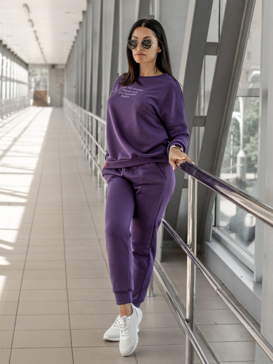 Костюм вільного крою - Тринитка - «Дженіфер» - фіолетовий 2