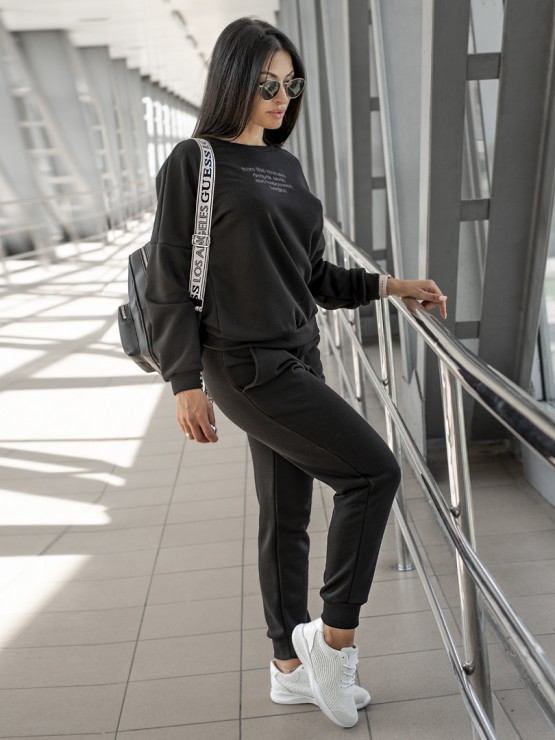 Костюм вільного крою - Тринитка - «Дженіфер» - чорний 2