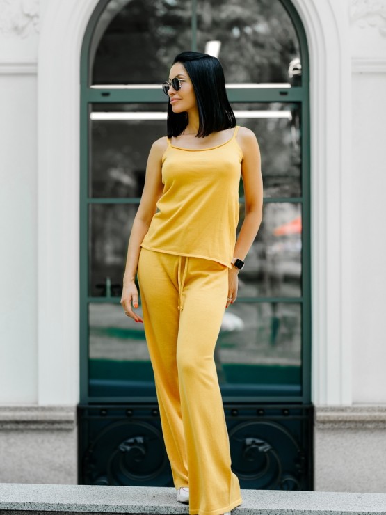 Женская майка - Машинная вязка -  Горчичная Женская майка - Машинная вязка -  Горчичная 1