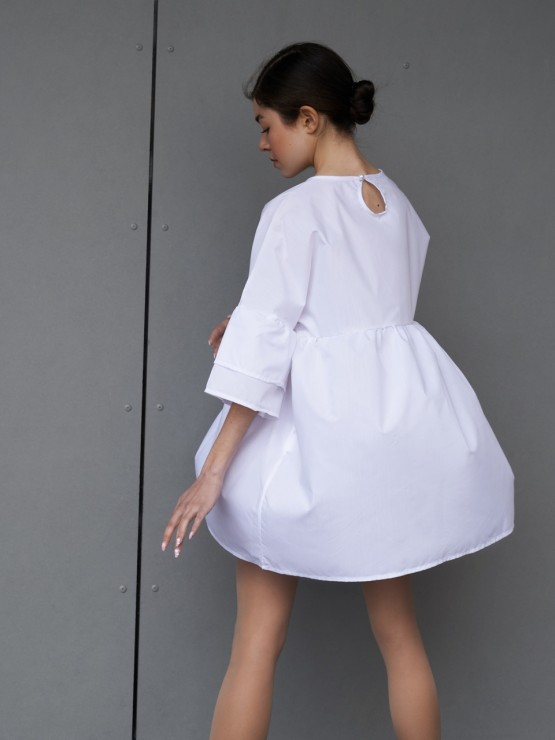 Летнее платье - Хлопок - Оversize "Мия"  - Белое 2