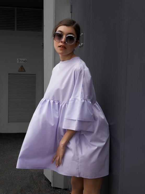 Летнее платье - Хлопок - Оversize "Мия"  - Лавандовое 1
