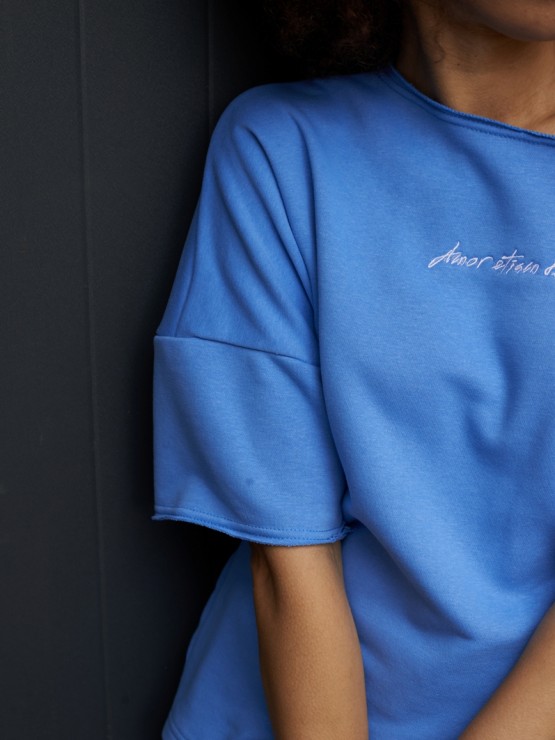 Костюм вільного крою - Футболка, шорти - Софія - Блакитний Костюм вільного крою - Футболка, шорти - Софія - Блакитний 12