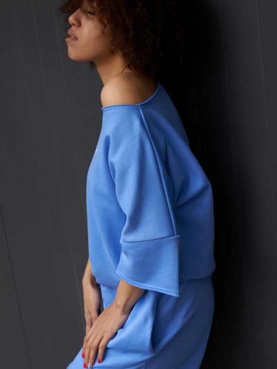 Костюм вільного крою - Футболка, шорти - Софія - Блакитний Костюм вільного крою - Футболка, шорти - Софія - Блакитний 3