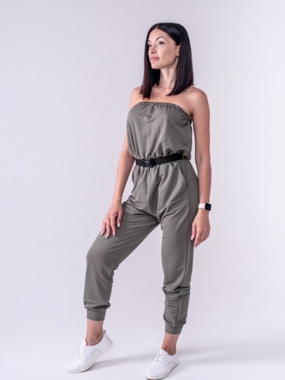 Жіночий комбінезон - літній - трикотаж - «Лія» - Хакі 2