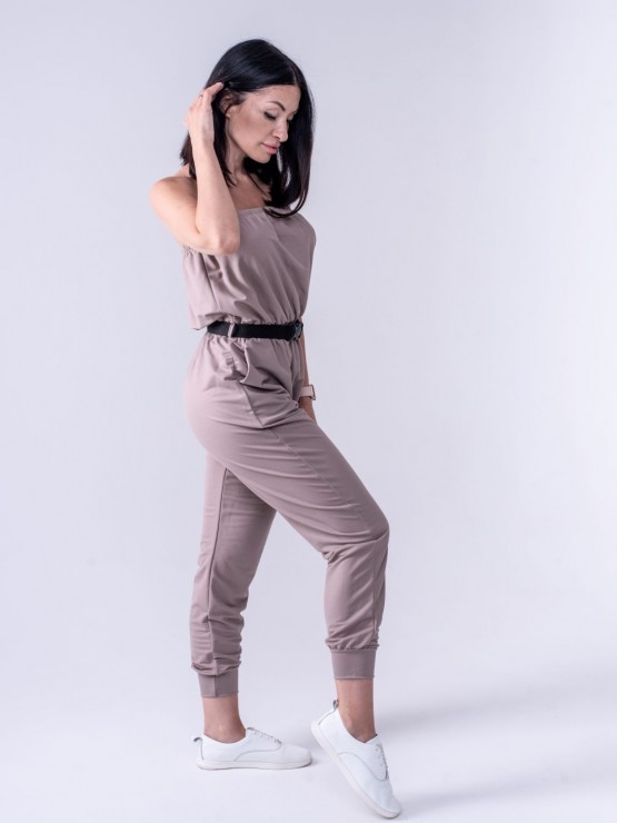 Комбинезон женский - летний - трикотаж - «Лия» - Бежевый 2