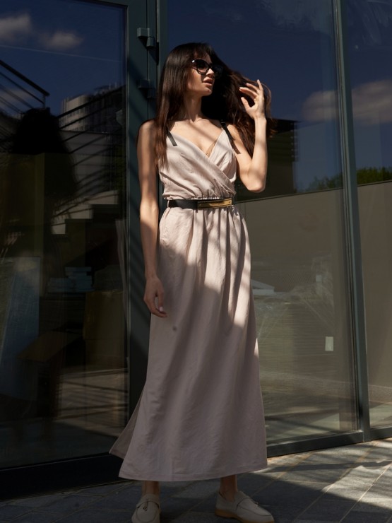 Летний трикотажный  сарафан - «Доминика» - Бежевый Летний трикотажный  сарафан - «Доминика» - Бежевый 8