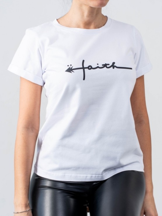 Жіноча футболка - вільний крій - Бавовна - "Файт" - Білий 