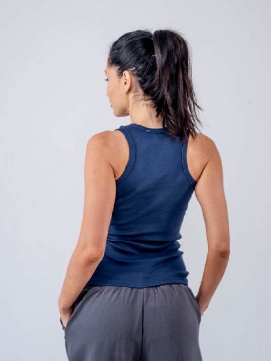 Майка женская - Рубчик - Синий 3