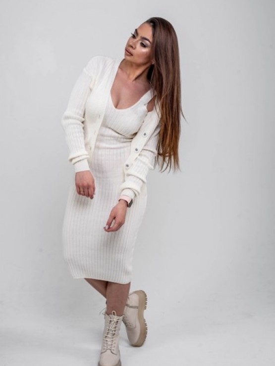 Женская вязаная кофта "Элизабет" - Молоко 5