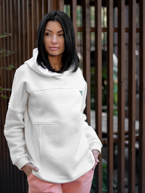 Жіночий спортивний костюм на флісі - "Аврора" - молоко-персик 2