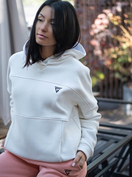 Жіночий спортивний костюм на флісі - "Аврора" - молоко-персик 5