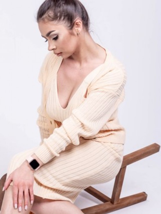 Женская вязаная кофта "Элизабет" - 
Персик 2