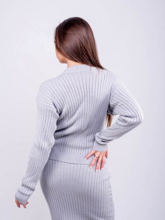 Женская вязаная кофта "Элизабет" - Серый 2