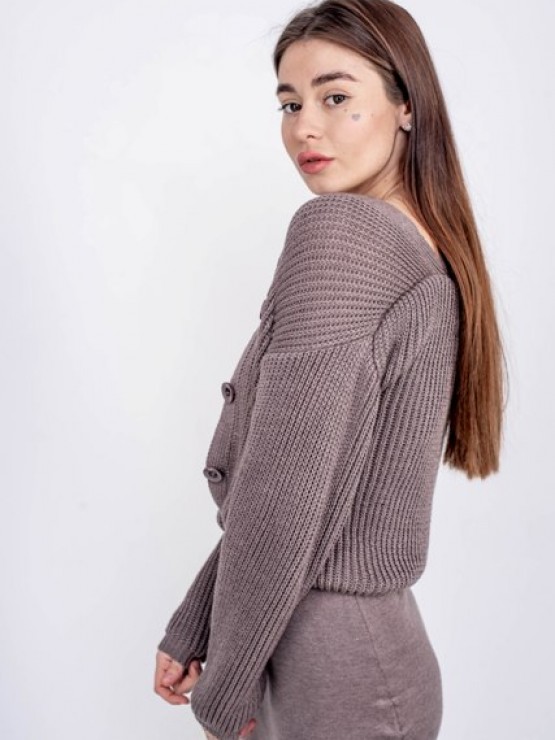 Жіночий костюм - сукня міді з кофтою - машинна в'язка - "Келлі" - Шоколад Жіночий костюм - сукня міді з кофтою - машинна в'язка - "Келлі" - Шоколад 5