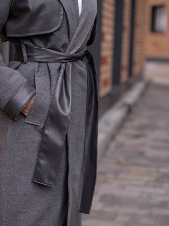 Зимове кашемірове на утеплювачі "Джетта" - Сірий 7