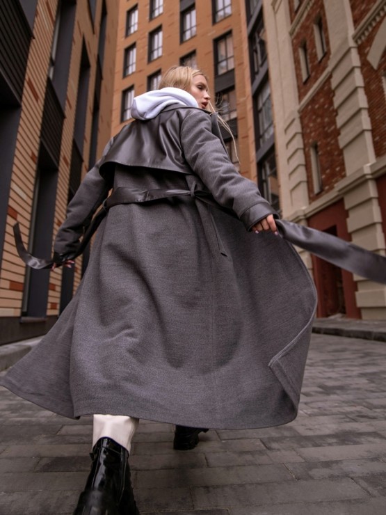 Зимове кашемірове на утеплювачі "Джетта" - Сірий 2