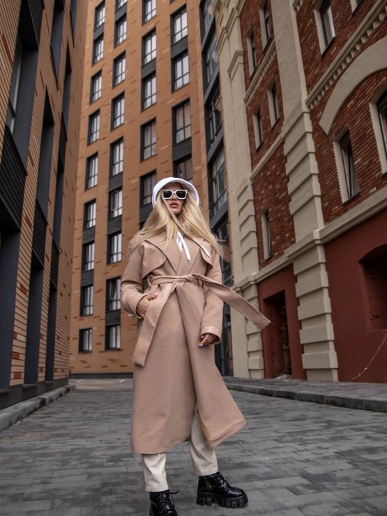 Зимове кашемірове на утеплювачі "Джетта" - Пісок 3