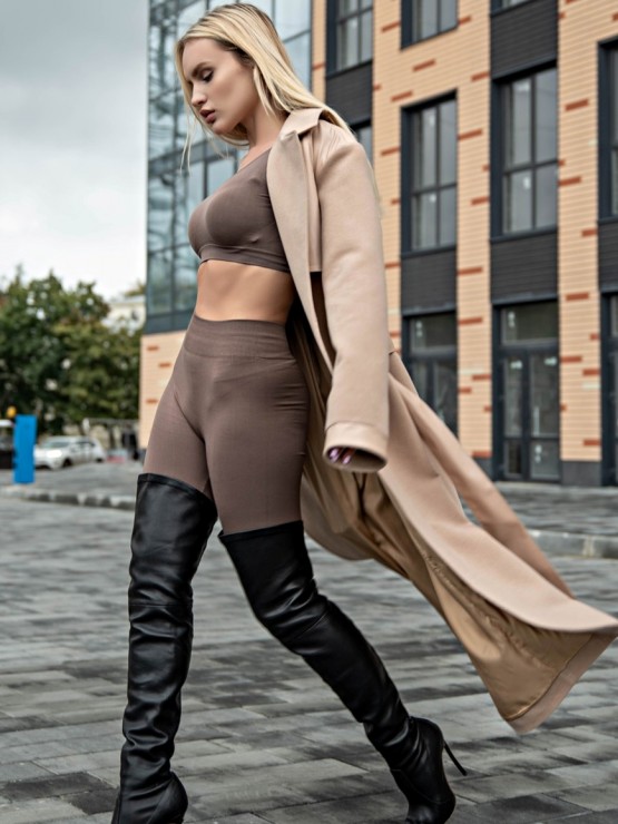 Зимове кашемірове на утеплювачі "Джетта" - Пісок 8