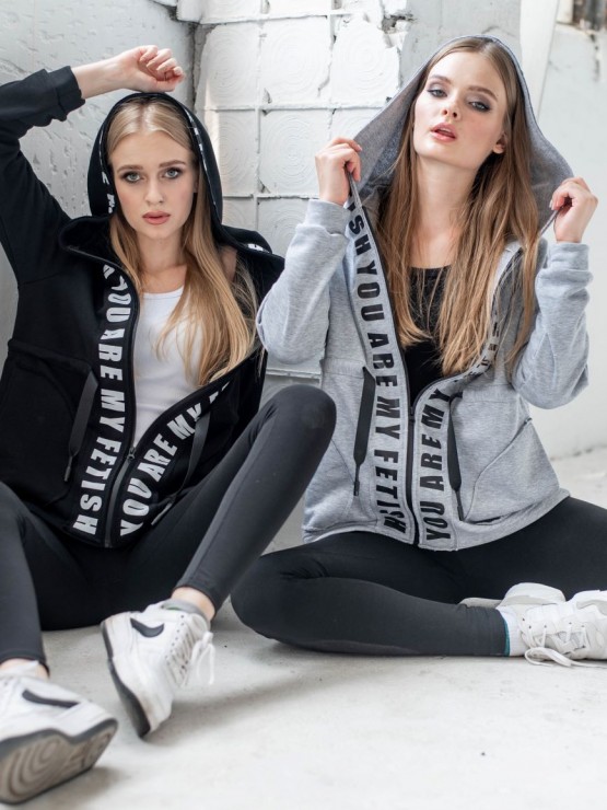 Женская кофта с капюшоном - Трехнитка - «Меган» - Черный 5