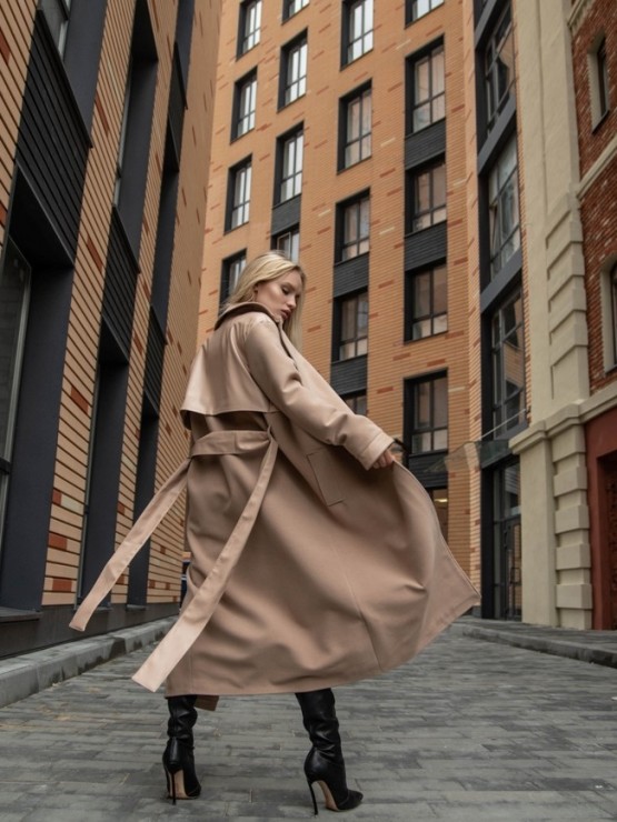 Зимове кашемірове на утеплювачі "Джетта" - Пісок 1