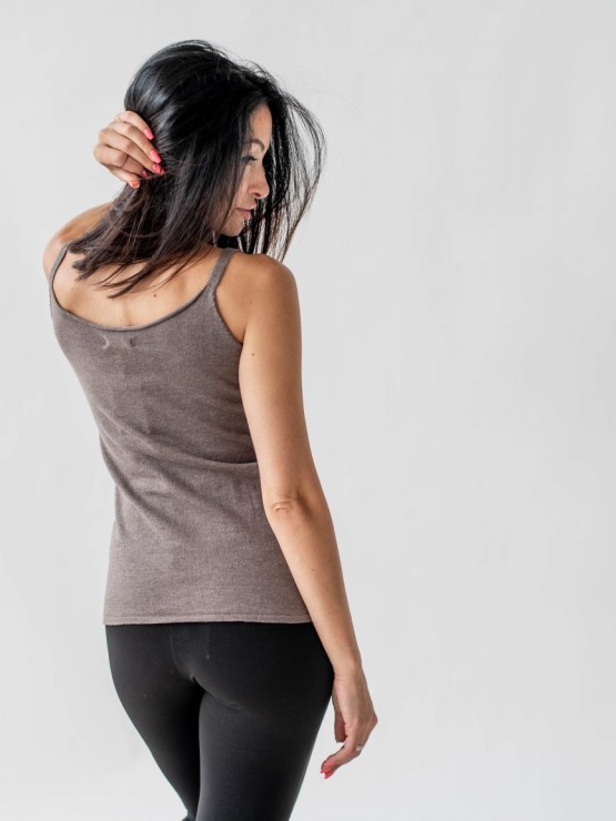 Женская майка - Машинная вязка - Коричневая 3