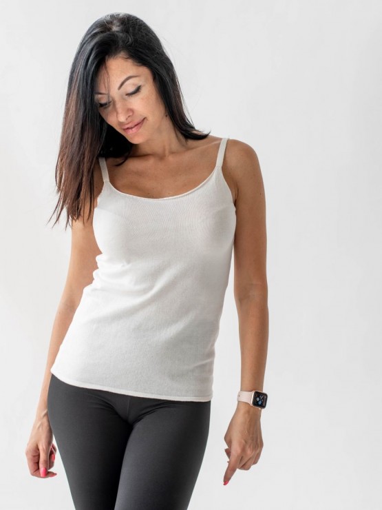 Женская майка - Машинная вязка -  Молоко 2