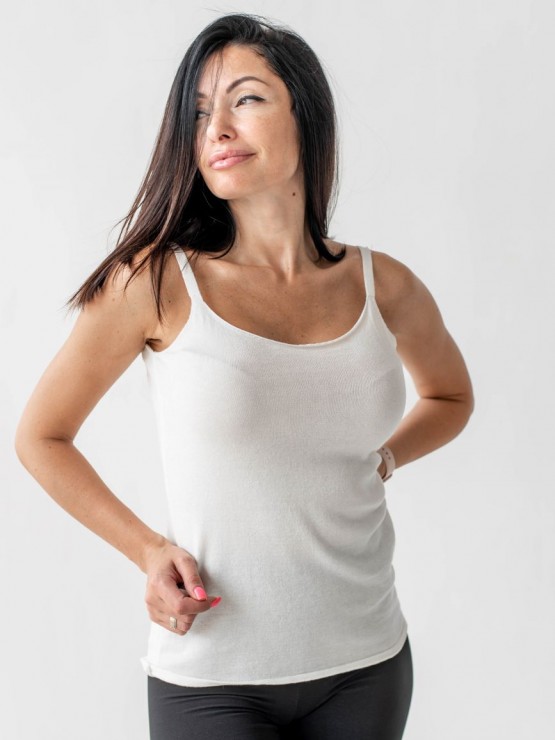 Женская майка - Машинная вязка -  Молоко 3