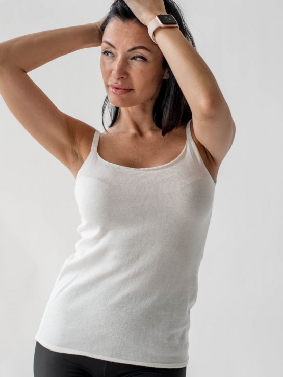 Женская майка - Машинная вязка -  Молоко 4