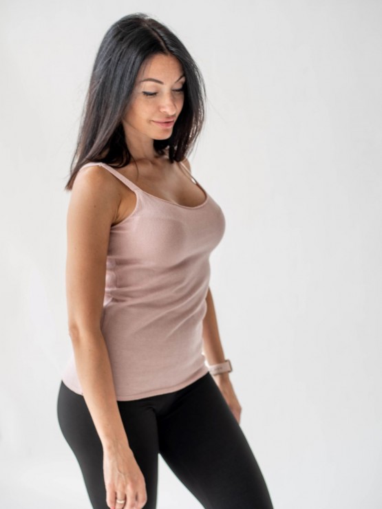 Женская майка - Машинная вязка - Пудра 3