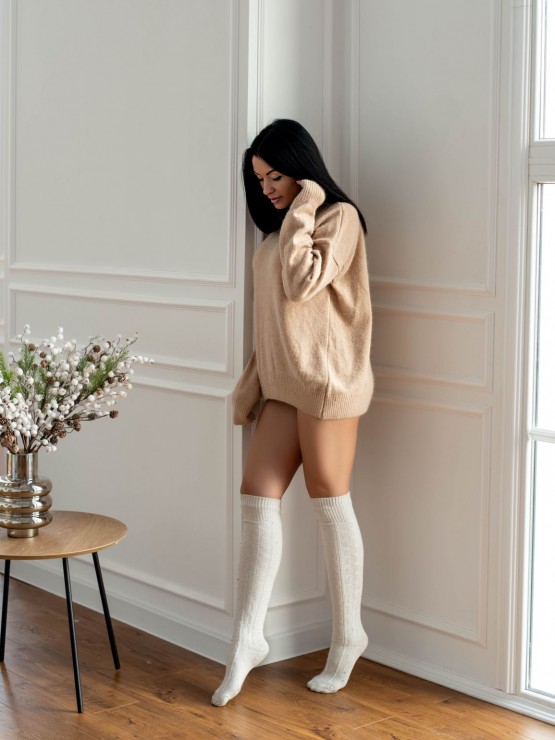 Жіночий светр із ангори - «Ангорка» - Гірчиця 1