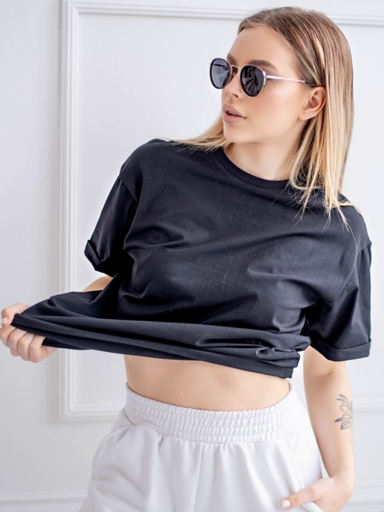 Футболка базова - чорна  - oversize -"Аніка" 1