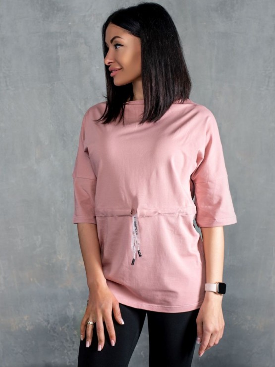 Жіночий костюм - футболка та лосини - «Міла» - пудра 2