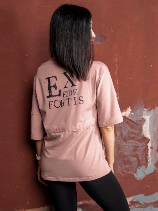 Жіночий костюм - футболка та лосини - «Міла» - пудра 4