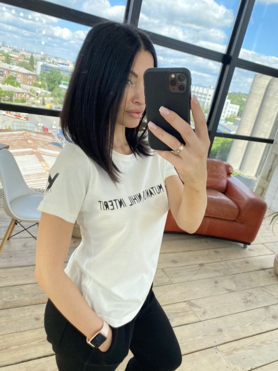 Жіноча футболка - Бавовна - "Аліса" - Молочна 2