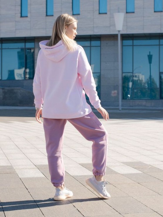 Женский спортивный костюм на флисе - "Аврора" - розово-лиловый 1