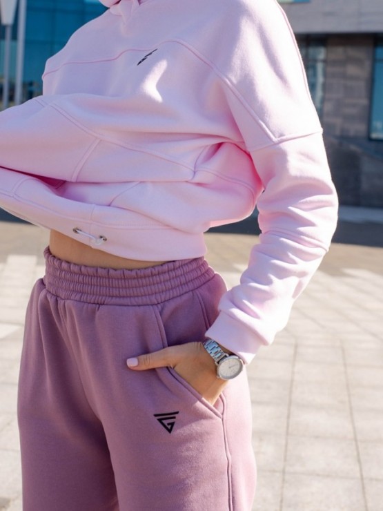 Женский спортивный костюм на флисе - "Аврора" - розово-лиловый 5