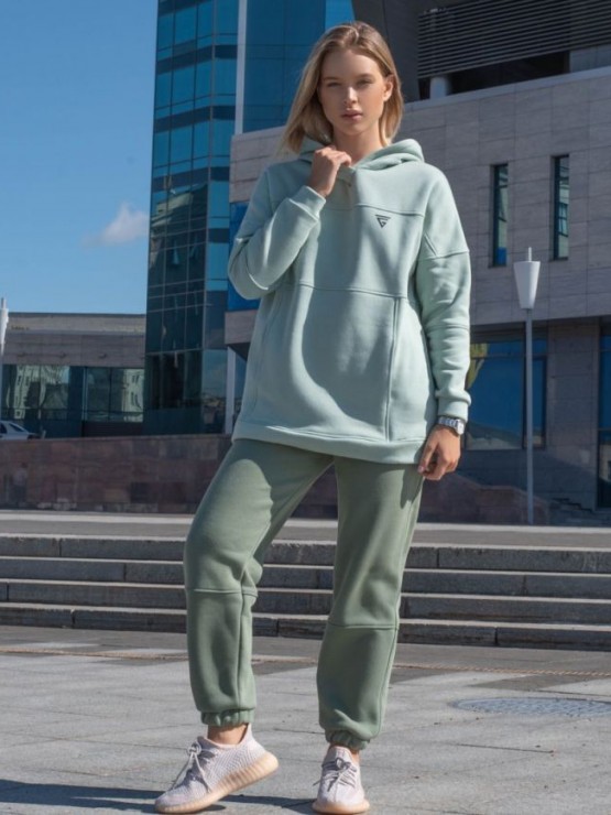 Женский спортивный костюм на флисе - "Аврора" - оливка-хаки 1