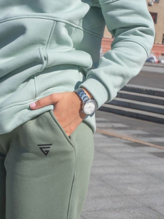 Женский спортивный костюм на флисе - "Аврора" - оливка-хаки 3