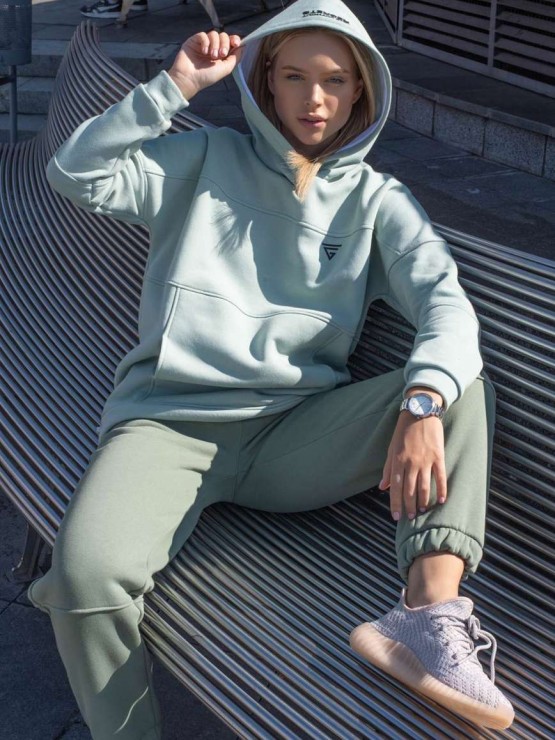 Женский спортивный костюм на флисе - "Аврора" - оливка-хаки 5