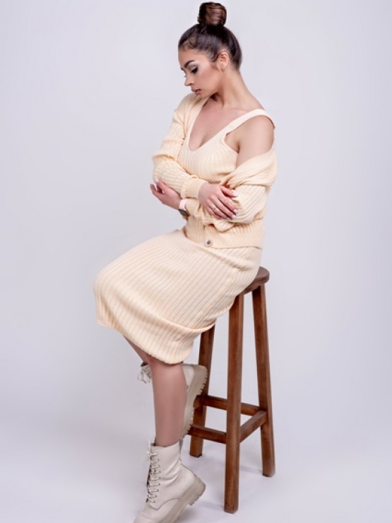 Женская вязаная кофта "Элизабет" - 
Персик 4