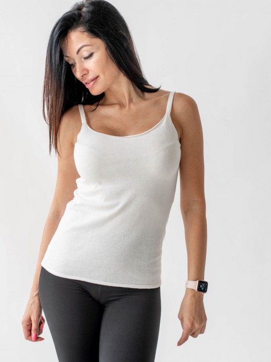 Женская майка - Машинная вязка -  Молоко 1