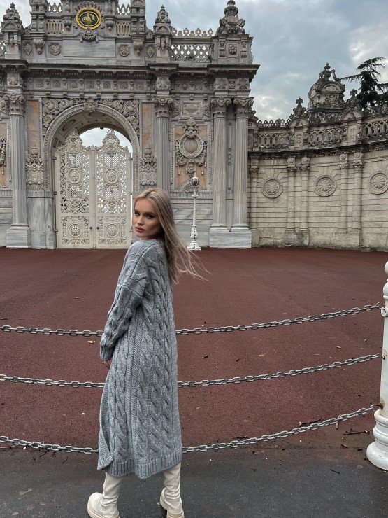 Кардиган Тифанни(серый) машинная вязка 1