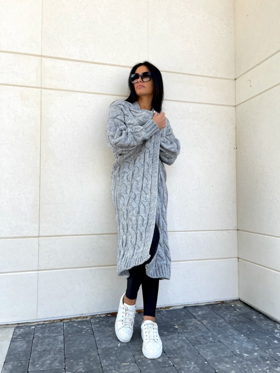 Кардиган Тифанни(серый) машинная вязка 10