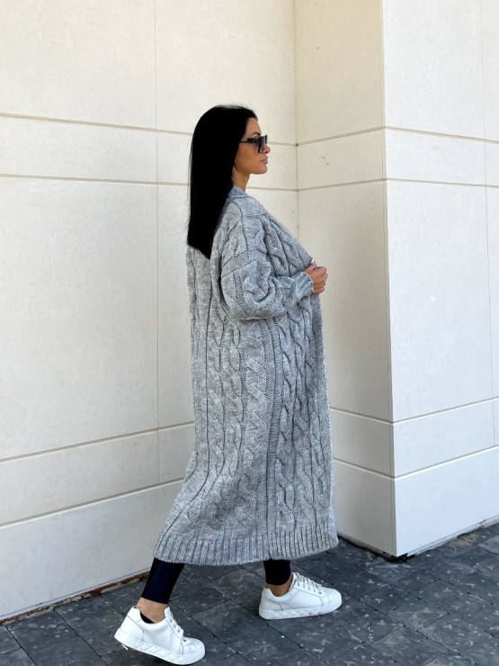 Кардиган Тифанни(серый) машинная вязка 11