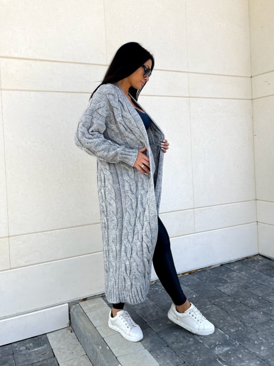 Кардиган Тифанни(серый) машинная вязка 12