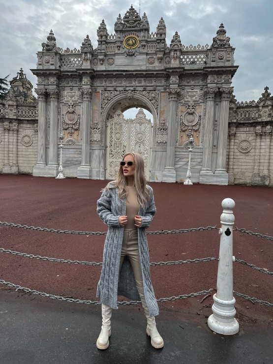 Кардиган Тифанни(серый) машинная вязка 4